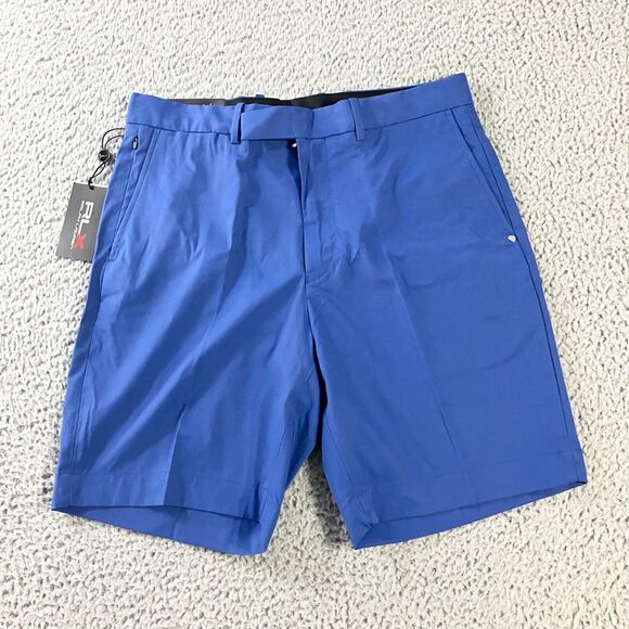 RLX Ralph Lauren Mens 33 Classic Fit Blue Flat Front Chino Golf Shorts NWT‎ - Picture 1 of 9
